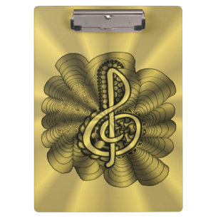 Porte-bloc Musique Treble Clef Gold Customisé
