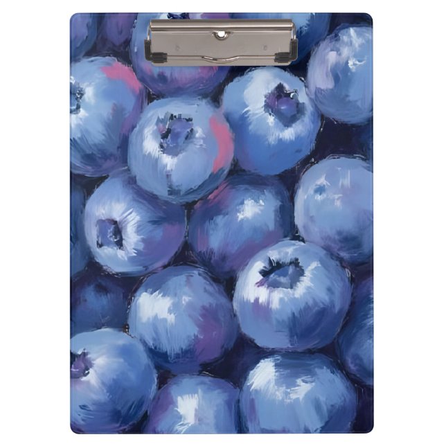 Porte-bloc Myrtilles | Aquarelle de fruits peints (Devant)