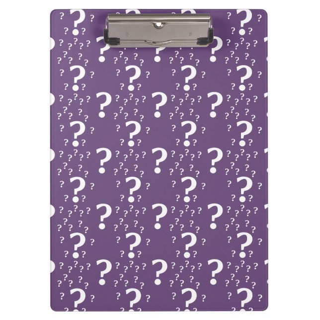 Porte-bloc Mystère question marque énigme puzzle violet (Devant)