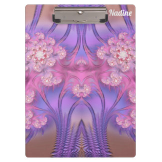 Porte-bloc NADINE ~ PASTEL 3D! Pink, Mauve GLOSSY Clipboard