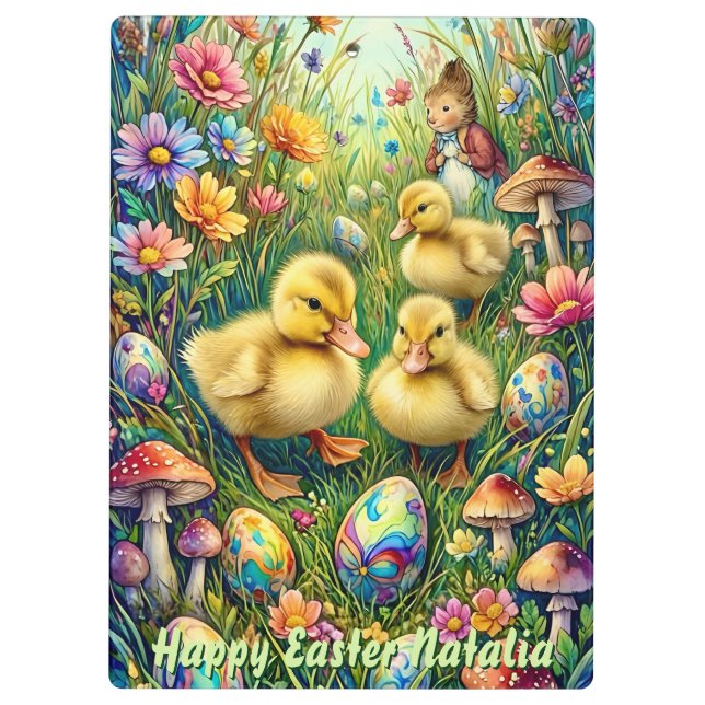PORTE-BLOC NATALIA ~ HAPPY EASTER ~ EASTER DUCKLINGS ~  (Dos)