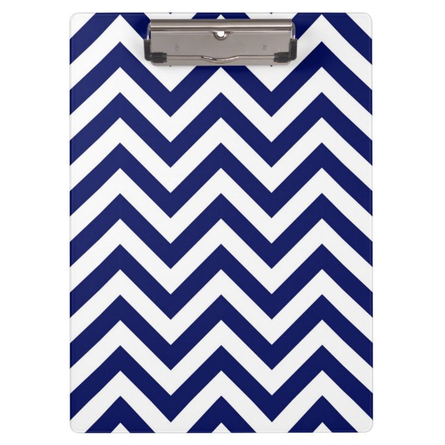 Porte-bloc Navy Blue and White Large Chevron Zig Zag (Devant)