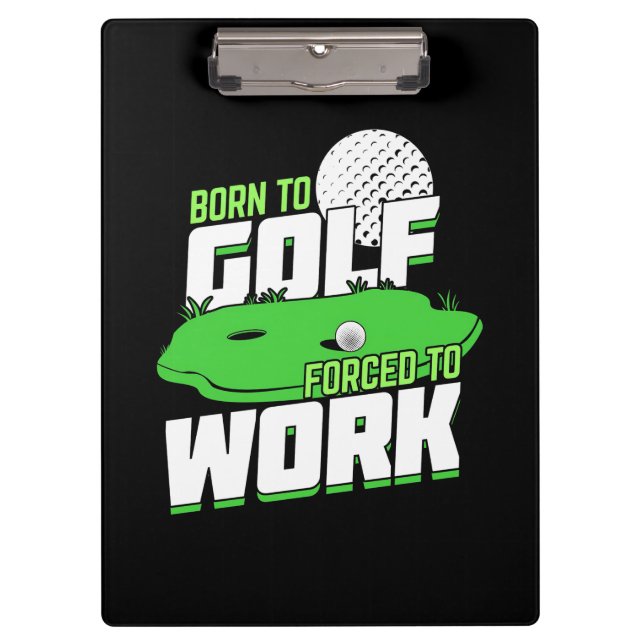 Porte-bloc Né Au Golf Forcé À Travailler (Devant)