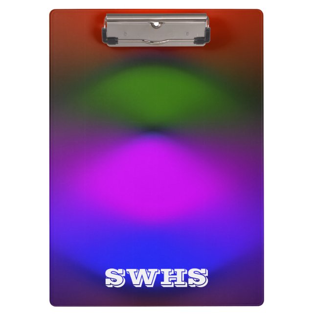 Porte-bloc Néon de Monogramme bleu, violet, vert et orange (Devant)