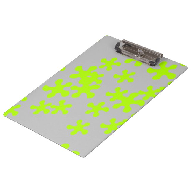 Porte-bloc néon vert citron gris amusant enfants (Incliné)