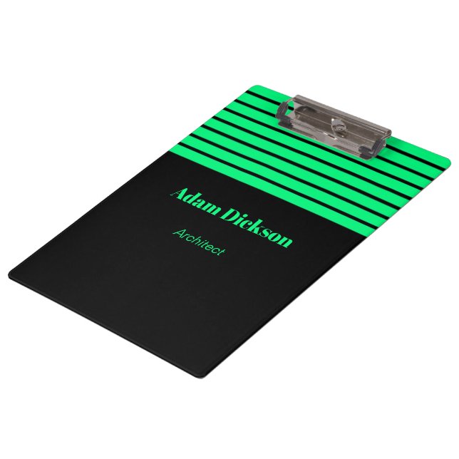 Porte-bloc Neon vert rayures noir (Incliné)