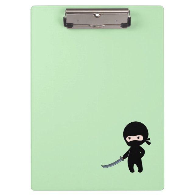 Porte-bloc Ninja minuscule en colère sur vert (Devant)