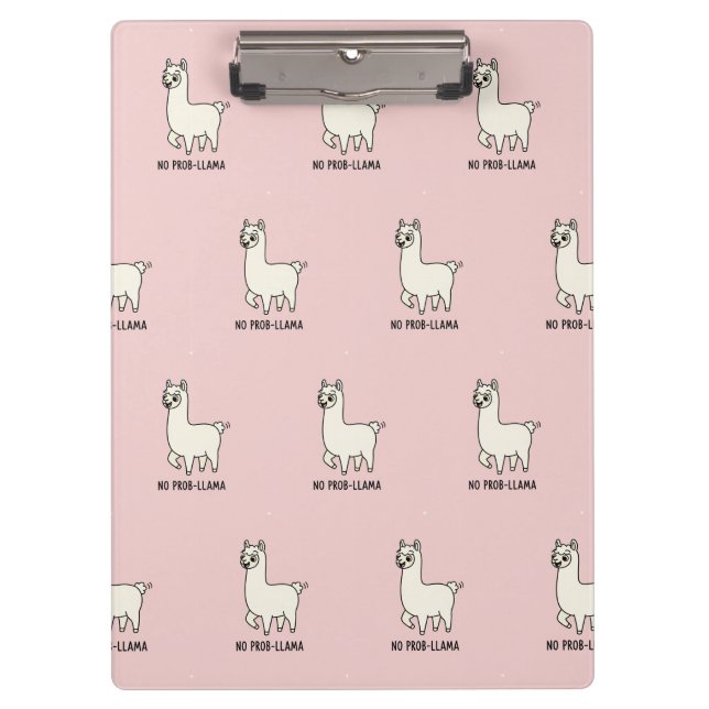 Porte-bloc "No Prob-Llama" Cute Llama Doodle - Chill Vibe (Devant)