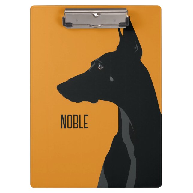 Porte-bloc Noble noir Doberman (Devant)