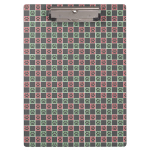 Porte-bloc Noël rouge et vert motif Empreinte de patte à thèm