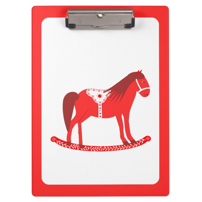 Porte-bloc Noël scandinave Cheval Rocking (Devant)