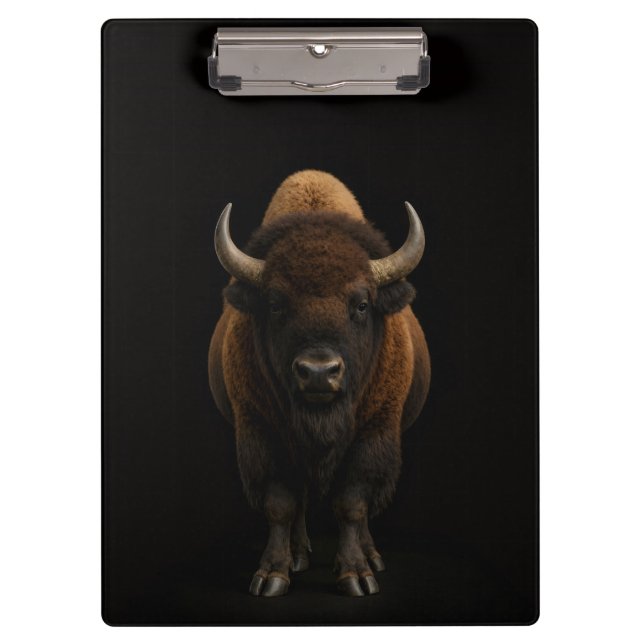 Porte-bloc noir 4 Luxe, Bison d'Amérique (Devant)