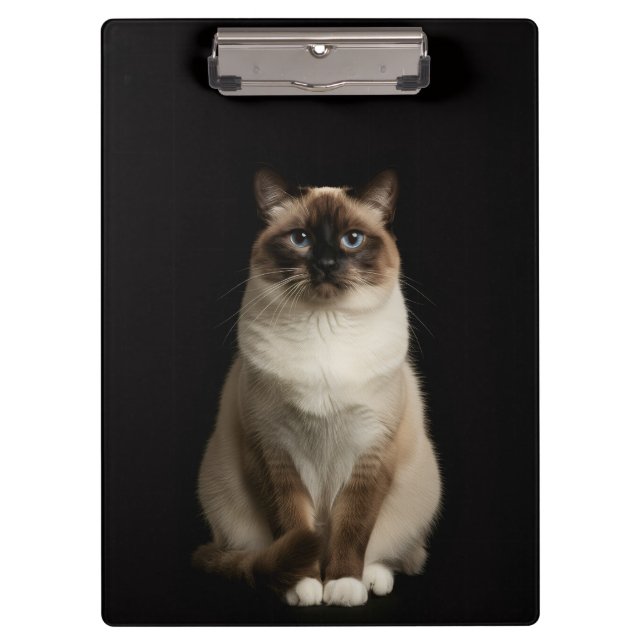 Porte-bloc noir 4 Luxe, Chat Birman (Devant)