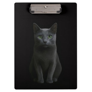 Porte-bloc noir 4 Luxe, Chat russe bleu