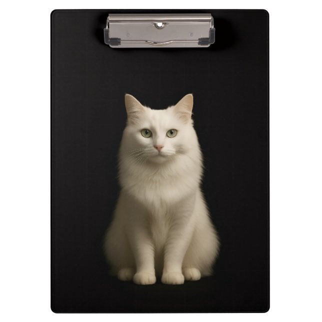 Porte-bloc noir 4 Luxe, chat turc d'Angora (Devant)
