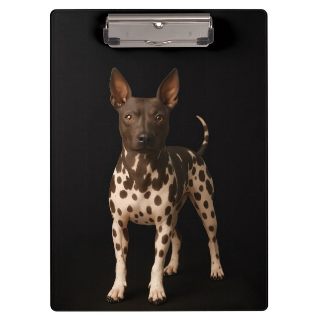 Porte-bloc noir 4 Luxe, chien Terrier sans poils (Devant)