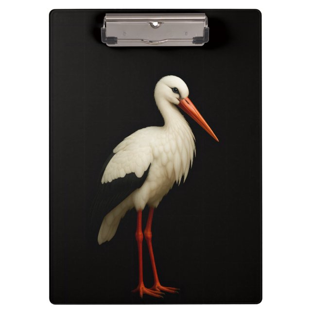 Porte-bloc noir 4 Luxe, cigogne gracieuse (Devant)