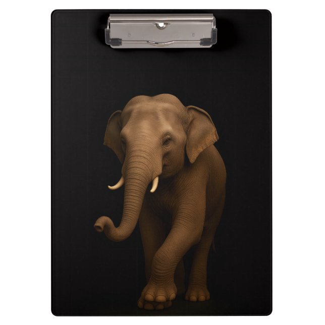 Porte-bloc noir 4 Luxe, Éléphant d'Inde (Devant)