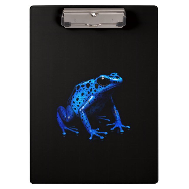 Porte-bloc noir 4 Luxe, Grenouille Bleu Électrique (Devant)
