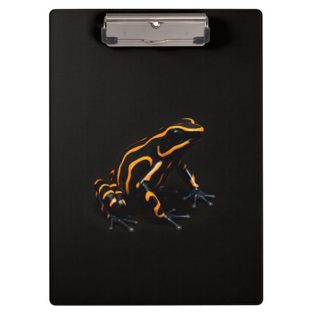 Porte-bloc noir 4 Luxe, Grenouille orange noir (Devant)