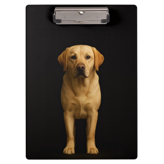 Porte-bloc noir 4 Luxe, Labrador minimaliste (Devant)