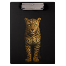 Porte-bloc noir 4 Luxe, Léopard majestueux