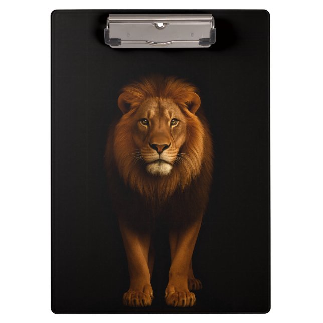 Porte-bloc noir 4 Luxe, Lion majestueux (Devant)