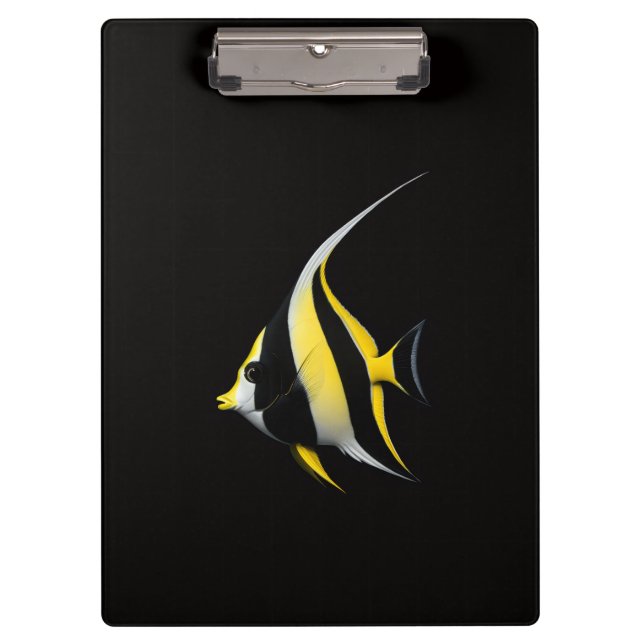 Porte-bloc noir 4 Luxe, Poisson-ange à queue lyre (Devant)