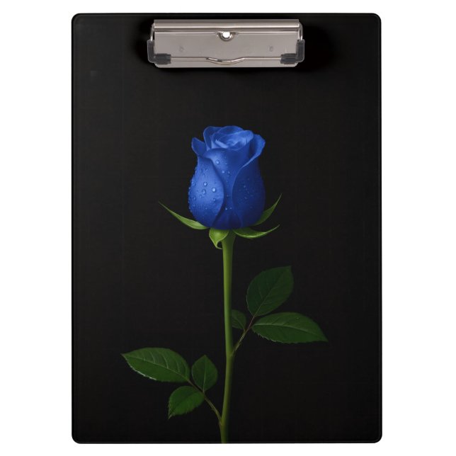 Porte-bloc noir 4 Luxe, Rose Bleu de Minuit (Devant)