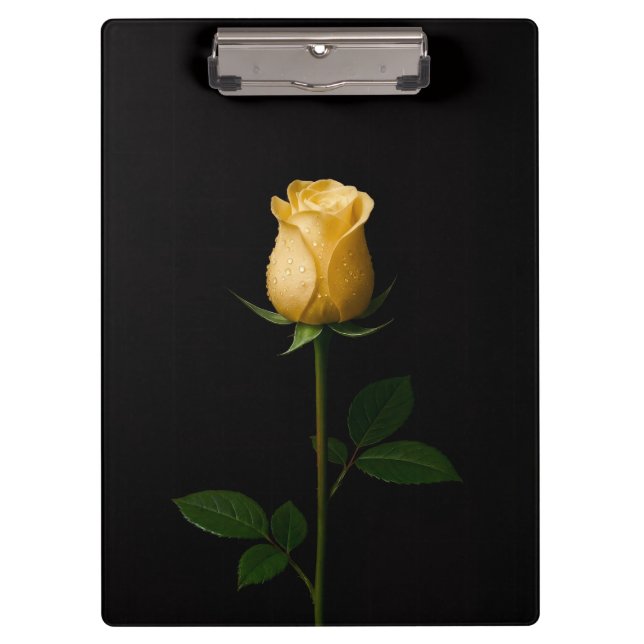 Porte-bloc noir 4 Luxe, Rose jaune ensoleillée (Devant)