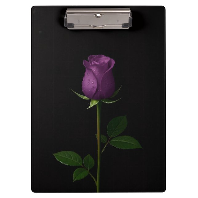 Porte-bloc noir 4 Luxe, Rose violette royale (Devant)