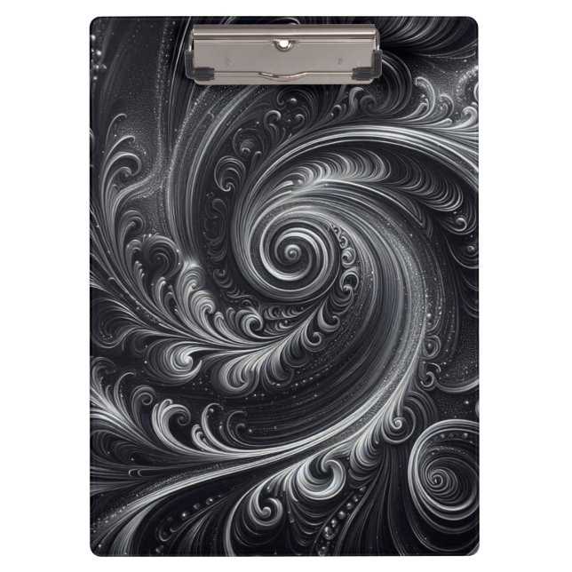 Porte-bloc Noir Blanc Gris Abstrait Moderne Simple Tourbillon (Devant)