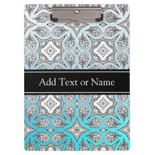 Porte-bloc Noir et bleu Mandala Zen Personnalisé