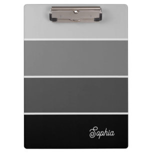 Porte-bloc Noir et gris   Ombre Stripes avec script