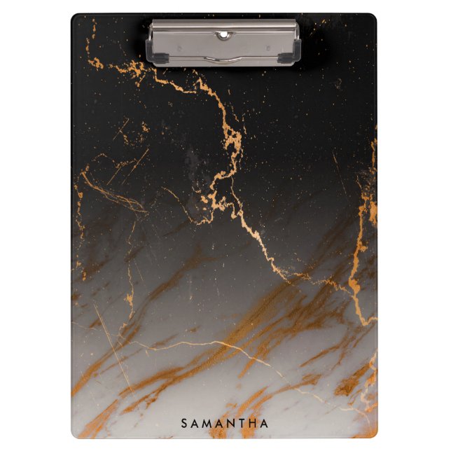 Porte-bloc Noir et Marbre blanc (Devant)