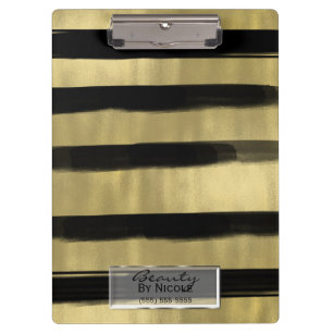 Porte-bloc Noir moderne & Brush or Brush Stroke Stripe Chic