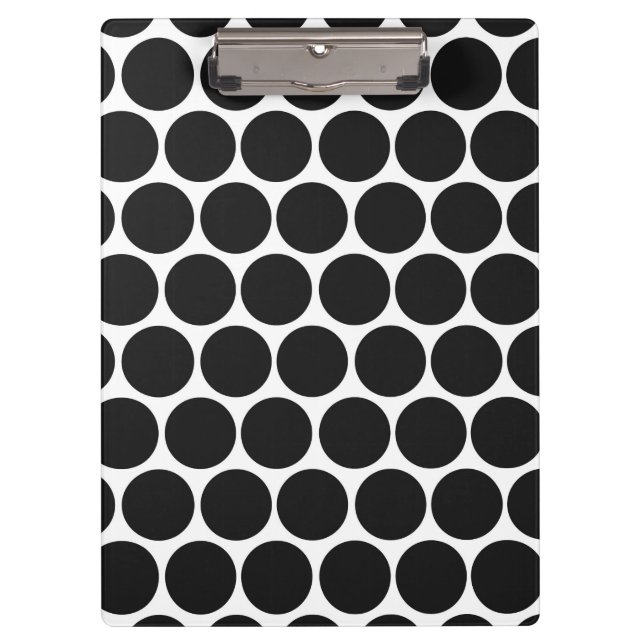 PORTE-BLOC NOIR MODERNE, POIS BLANCS (Devant)