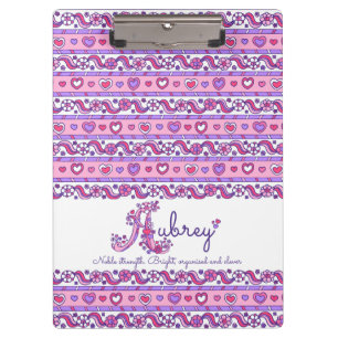 Porte-bloc Nom aubrey signifiant coeur doodles porte - bloc