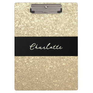 Porte-bloc Nom de la Parties scintillant de luxe Sparkle Gold