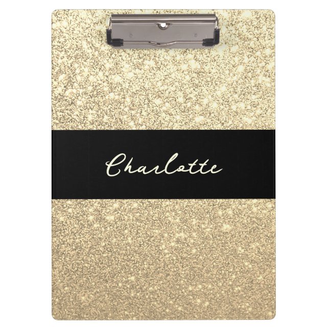 Porte-bloc Nom de la Parties scintillant de luxe Sparkle Gold (Devant)
