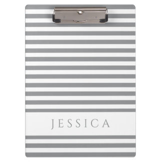 Porte-bloc Nom du Motif rayé gris et blanc