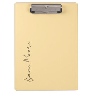 Porte-bloc Nom élégant en calligraphie script simple crème be