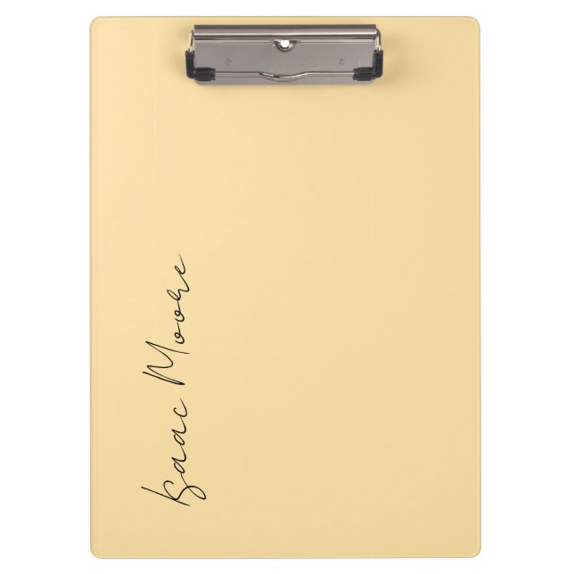 Porte-bloc Nom élégant en calligraphie script simple crème be (Devant)
