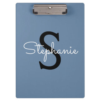Porte-bloc Nom Monogramme Bleu