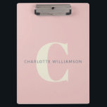 Porte-bloc Nom Monogramme élégant Professional Blush Pink<br><div class="desc">Nom monographique élégant Porte - bloc rose pâle professionnel</div>