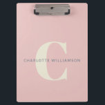 Porte-bloc Nom Monogramme élégant Professional Blush Pink<br><div class="desc">Nom monographique élégant Porte - bloc rose pâle professionnel</div>