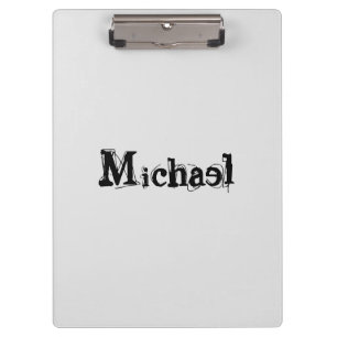 Porte-bloc Nom monogramme moderne minimaliste noir gris