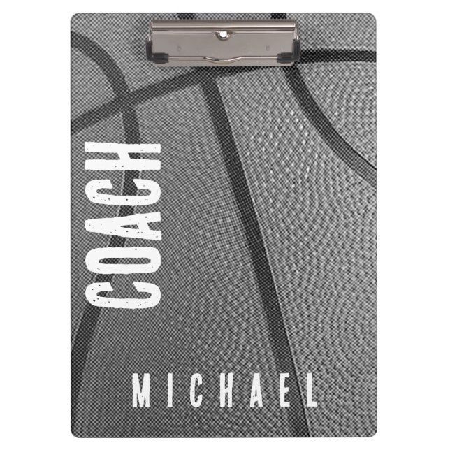 Porte-bloc Nom personnalisé Basketball Coach (Devant)