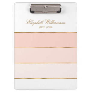 Porte-bloc Nom personnalisé Blush Pink Gold