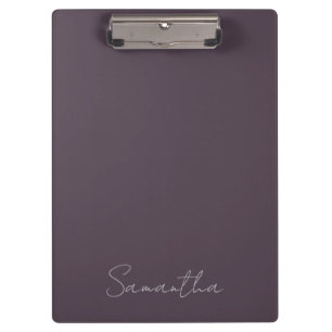 Porte-bloc Nom personnalisé élégant Purple Taupe